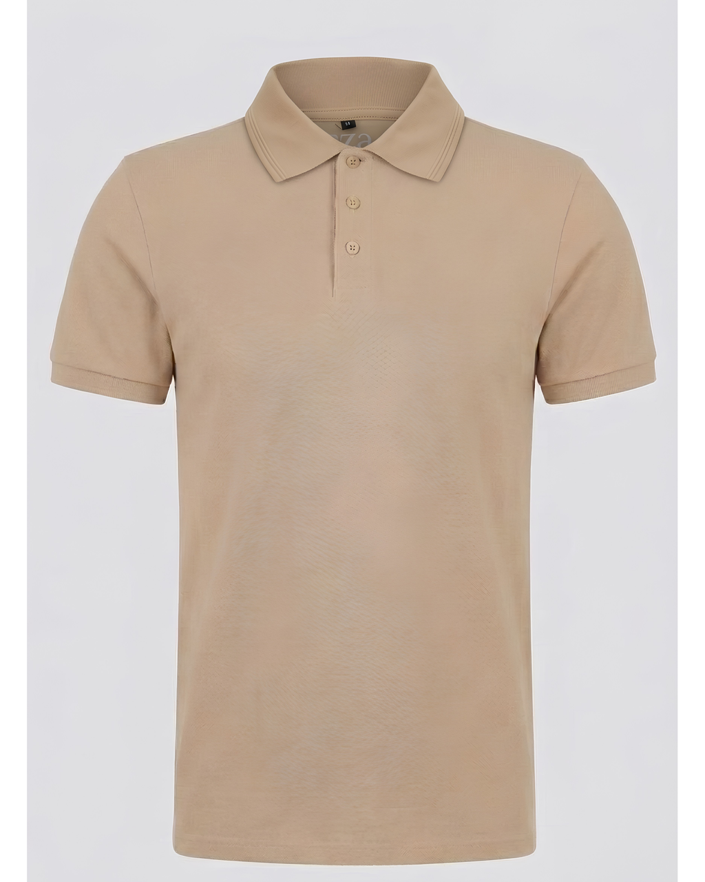 beige polo shirt