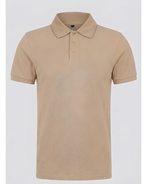 beige polo shirt